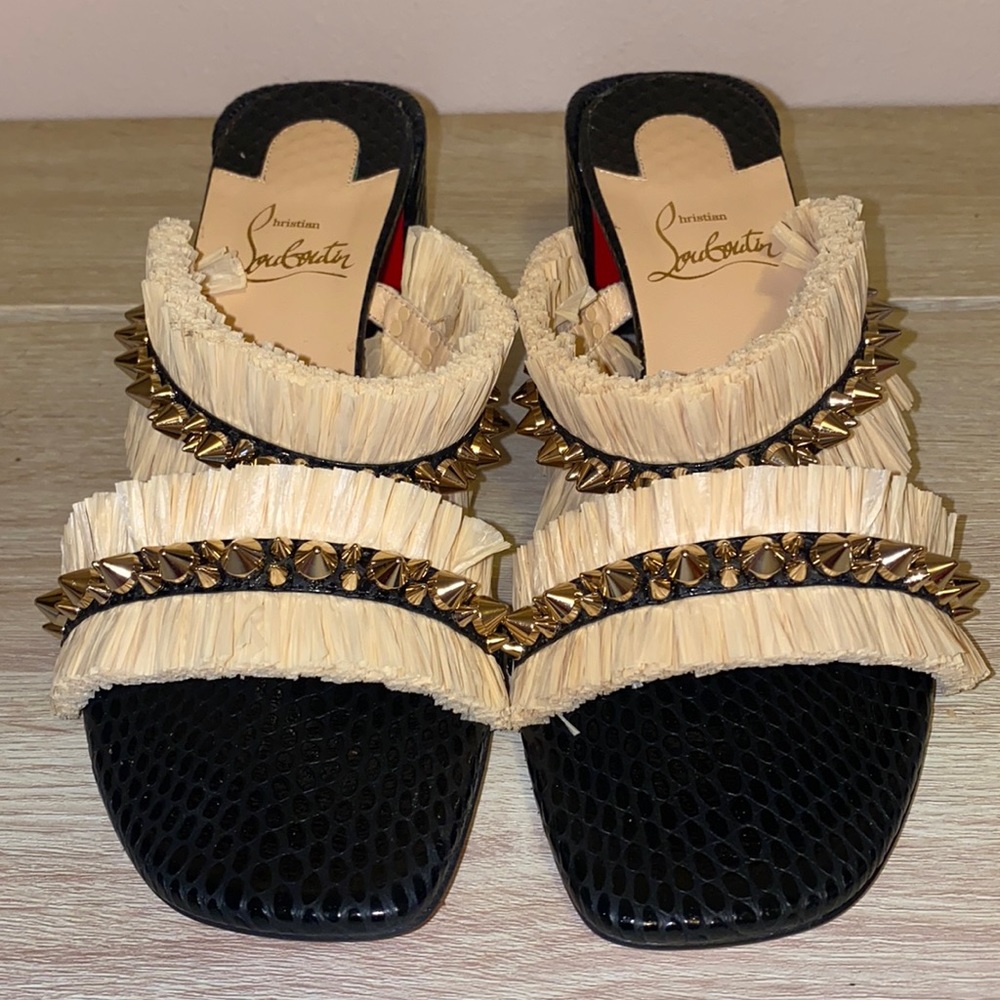 louboutin jurassic rafia